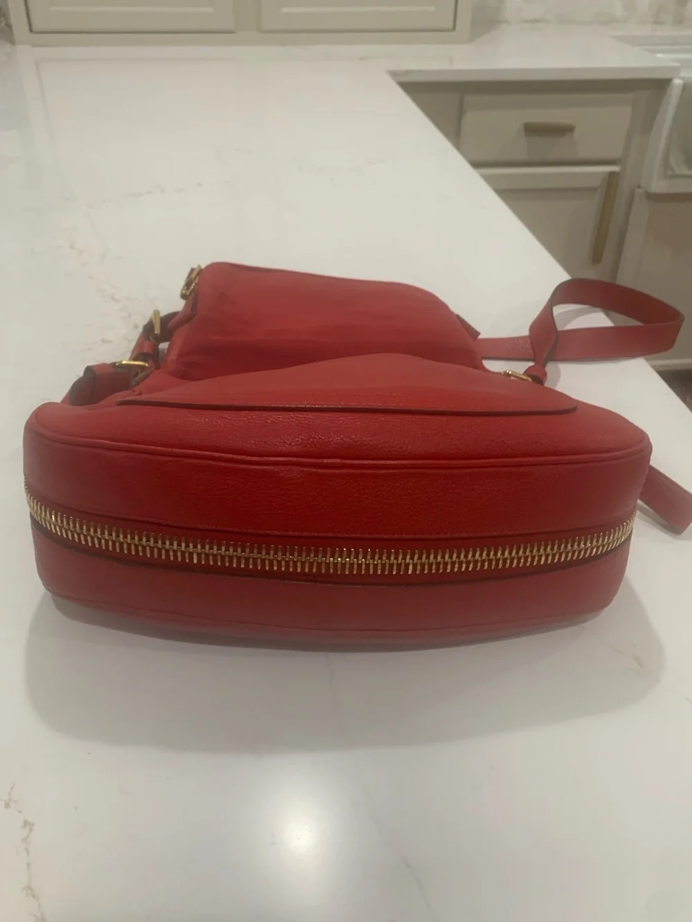 TOM FORD Medium Jennifer Grained Leather Shoulder Bag Red Color